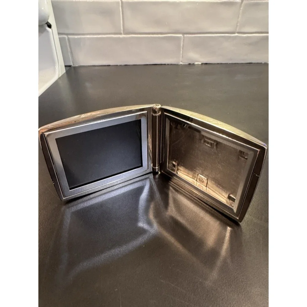 Double Folding Clamshell‎ Picture Frame Stainless Steel 3 3/4